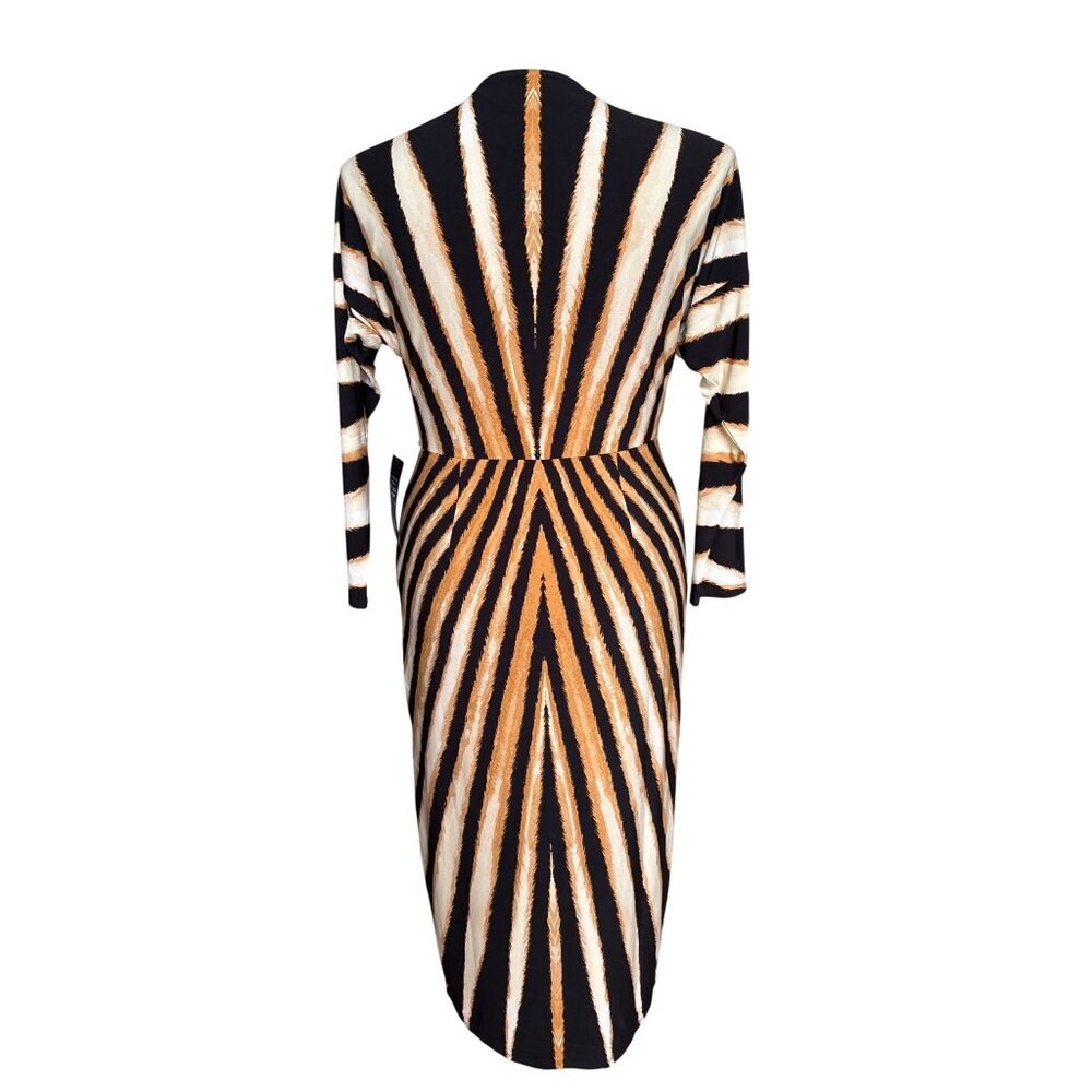White House Black Market NWT $160 Women's Sunburst Front Twist Midi Dress, LP - Picture 9 of 14